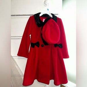 Toddler size 5 Peacoat and Hat